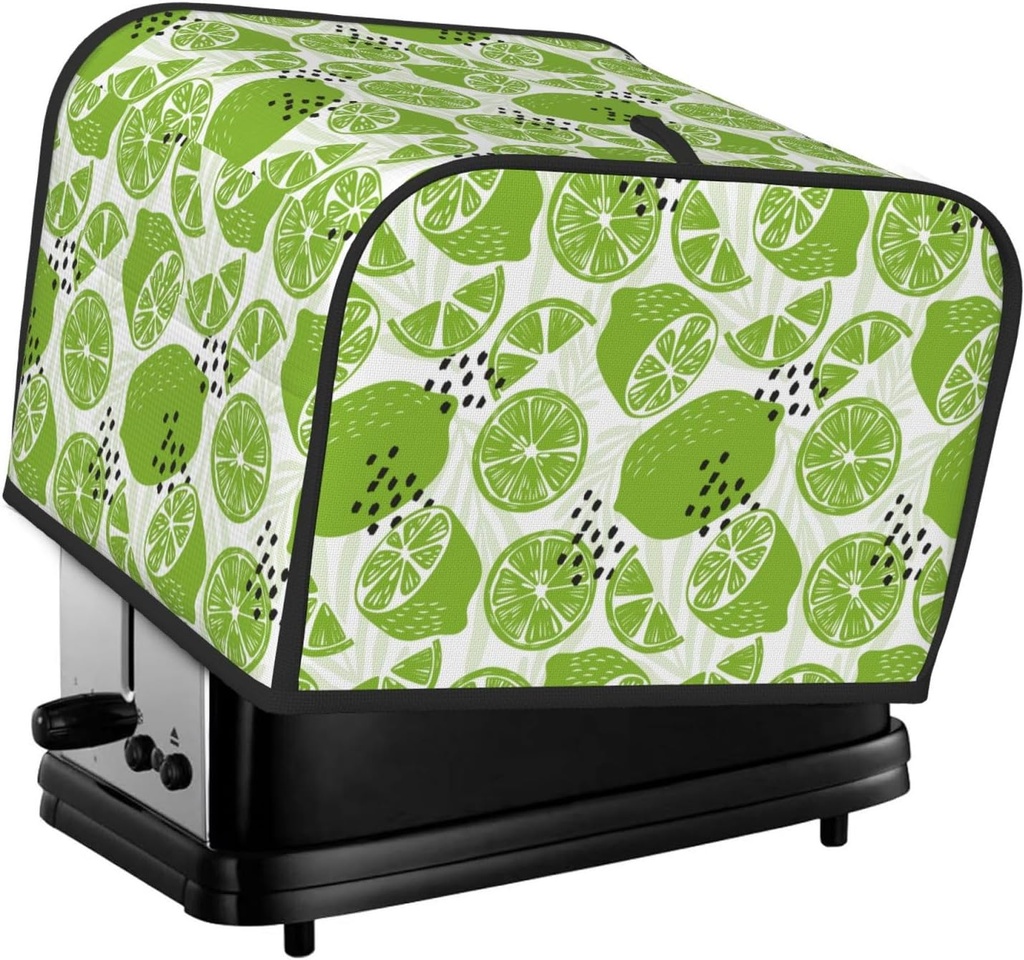 Oven Cover Kitchen Bread Machine Protector,4 Slice Toaster Cover For Home,Fingerprint Coaster Cover,Kitchen Small Appliance,Green Various Lemons
