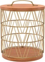 Coffee Pod Holder with Lid - K Cup Holder Organizer for Coffee Bar, Coffee Pod Organizer with Wood Base for Home Kitchen Office Study Room (Gold)