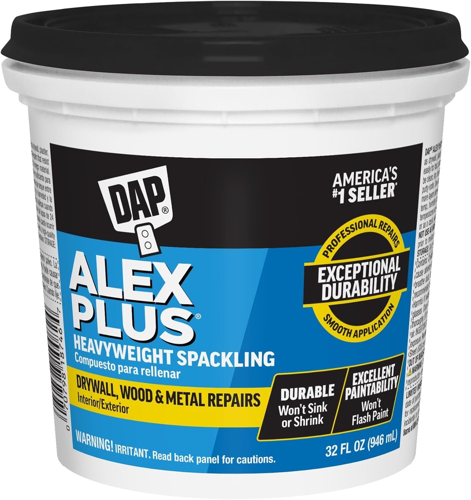 DAP INC 18746 Alex Plus Quart Spackling, 32 oz, White