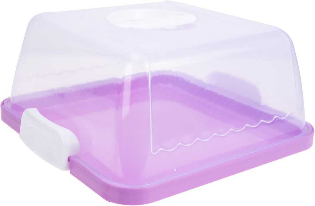 ABOOFAN Portable Transparent Cake Carrier with Handle Thickened Plastic Cake Box with Lid Dessert Storage Case Transport Container for Outdoor and Party Use