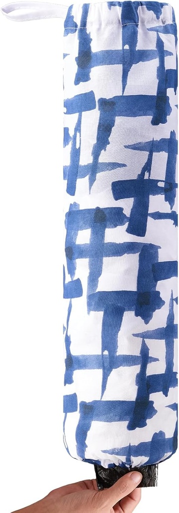 BNDX Plastic Bag Holder For Grocery, Reusable Trash Bags Storage Dispenser Organizer Wall Mount 19.68 X 6.7in - Blue Brushstrokes