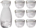 Sake Set Japanese Sake Pot Set,Transparent Modern Glass Great Gifts for Birthday New Year Christmas,C,practical