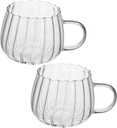 2pcs Transparent Glass Mugs with Handle Clear Breakfast Coffee and Cups for Home Catering and Events Easy to Clean for Entertaining