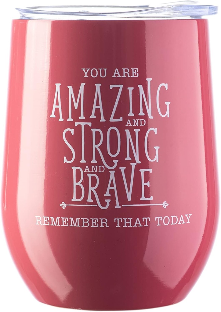 DIVERSEBEE Inspirational Thank You Gifts for Women, Mom, Sister, Wife, Coworker, Nurses, Best Friend, Encouragement Birthday Wine Gifts - Insulated Wine Tumbler Cup with Lid (Ruby)
