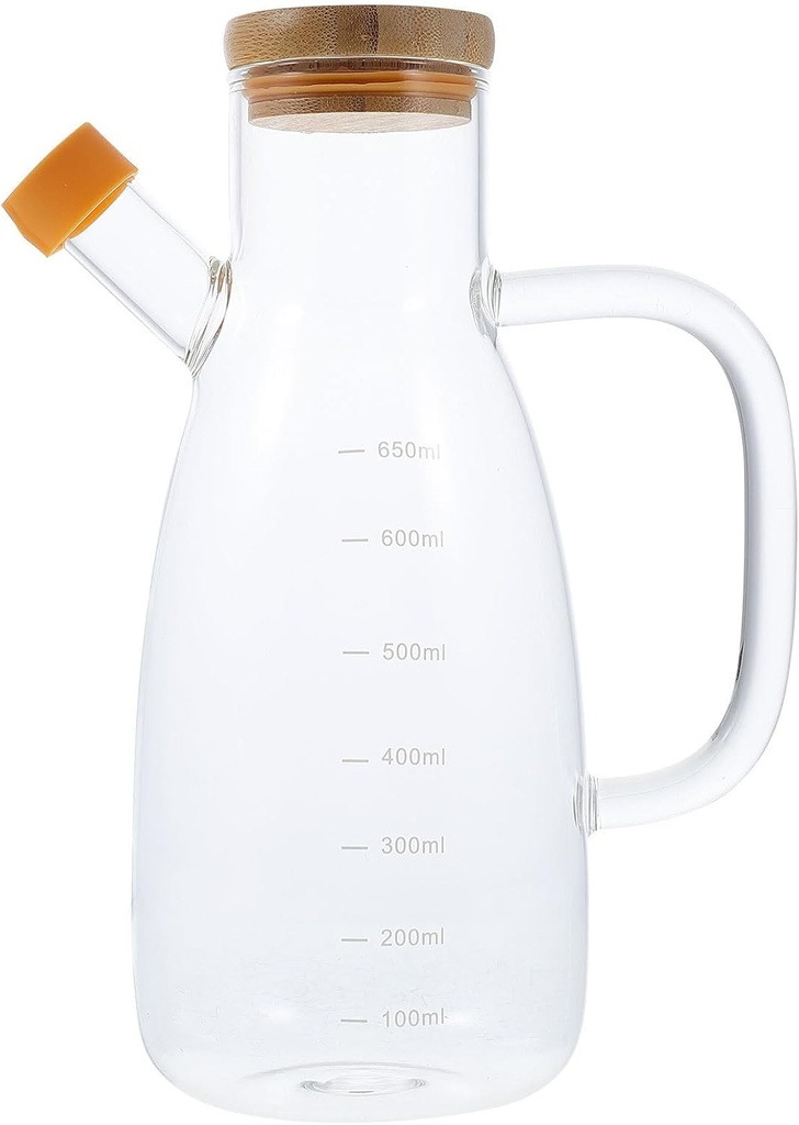 Cabilock Multi-functional Glass Oil Bottle with Lid Kitchen Seasoning Dispenser for Sauce Vinegar and Condiments Elegant Storage for Home Restaurants and Bars