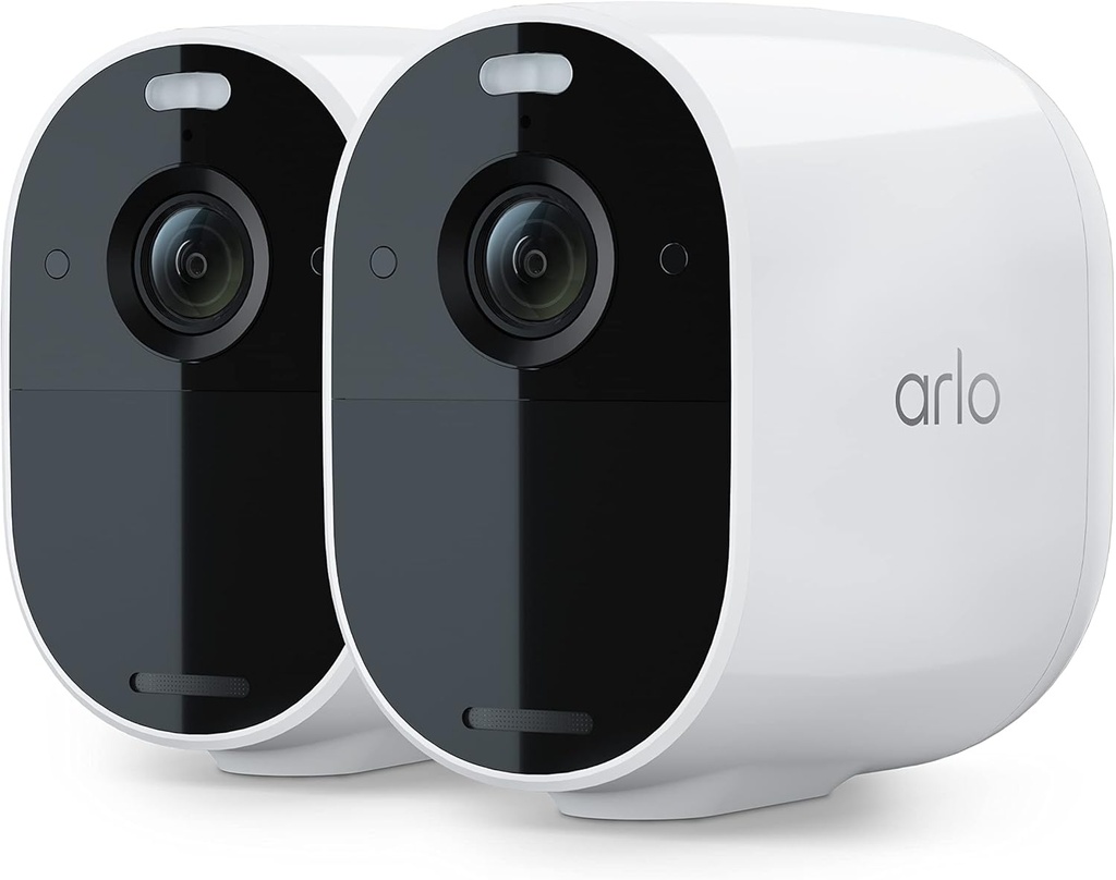 Arlo Essential Spotlight Camera - 2 Count (Pack of 1) Wireless Security, 1080p Video, Color Night Vision, Way Audio, Wire-Free, Direct to WiFi No Hub Needed, Compatible with Alexa, White, VMC2230