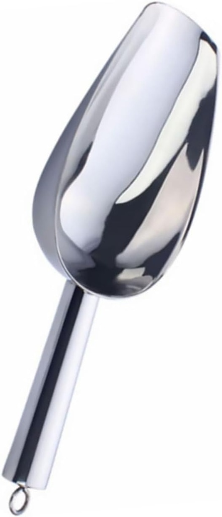 Zerodeko 1pc Heavy Duty Stainless Steel Ice Scoop Practical Kitchen Gadget for Ice French Fries and More for Parties Buffets and Home Use