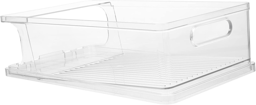 2pcs Refrigerator Beverage Can Organizers Plastic Soda Holders for Fridge Canned Food Storage Boxes Easy Dispensers for Beer and Soda Cans Keeps Drinks Fresh