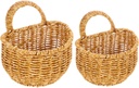 GLEAVI 1 Set Hanging Woven Storage Basket Decorative Wall Baskets for Kitchen Organization for Ginger Garlic Fruits Vegetables Space Saving Design Housewarming present