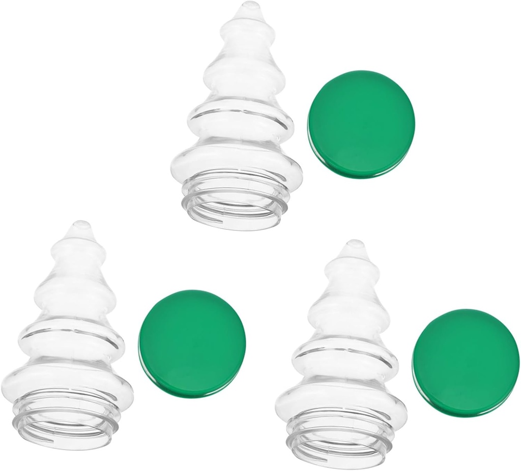 Garneck 3Pcs Christmas Tree Candy Bottles Festive Sugar Storage Containers Portable Wrapping Bottles for Holiday Candy Packaging and Decoration