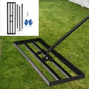 36"x10" Lawn Leveling Rake - High Carbon Steel Yard Lawn Leveler Tool with Adjustable Long Handle | Multi-Surface Levelawn Tool for Soil, Grass, Golf Course, Garden & Farm Care