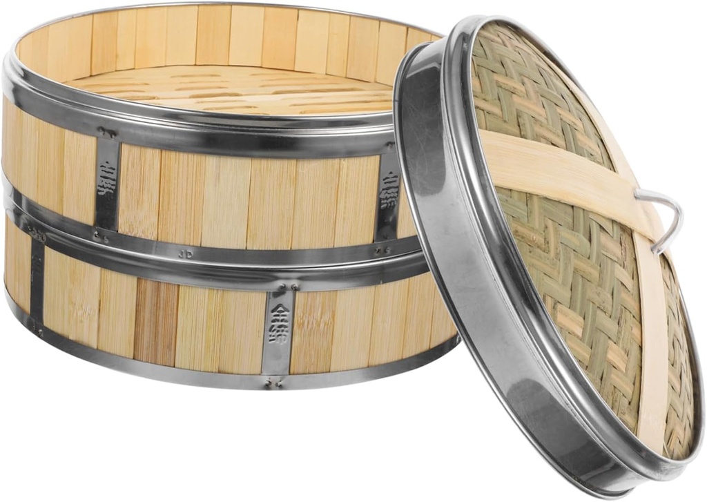 PRETYZOOM 1set Food Steamer Lid Natural Steamer for Cooking Buns Dumplings and Dim Sum Two Design for Even Heating for Healthy Meal Preparation Random Style