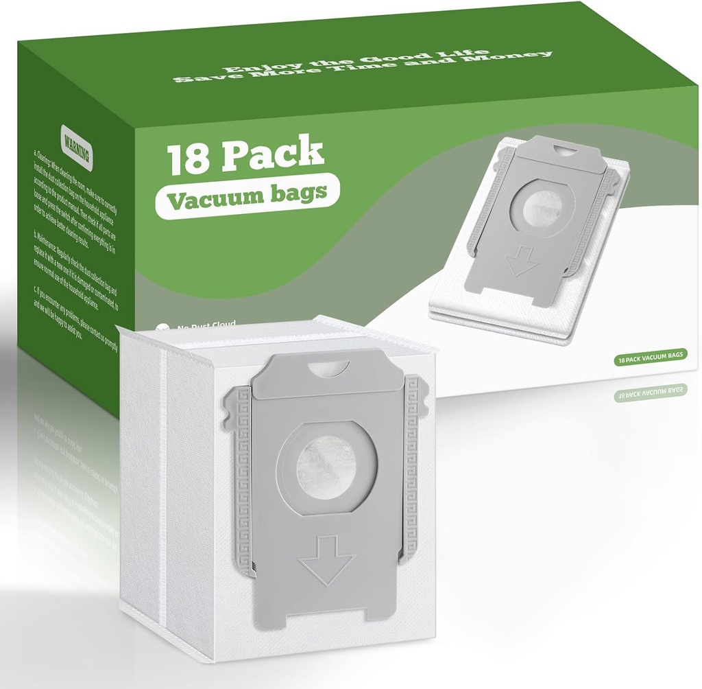 VBN 18 Pack Replacement Parts Bags, Compatible with irobot Roomba i & s & j Series i7+, i1+,i3+, i4+, i5+,i6+, j7+, S9+,Combo j8+ Clean Base Automatic Dirt Disposal Bags