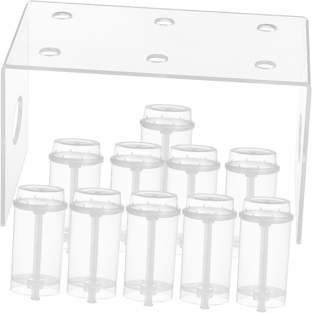 Zerodeko 10-Piece Cake Shooter Set with Rack Plastic Baking Containers for Home Use for Cake Decorating and Food Presentation