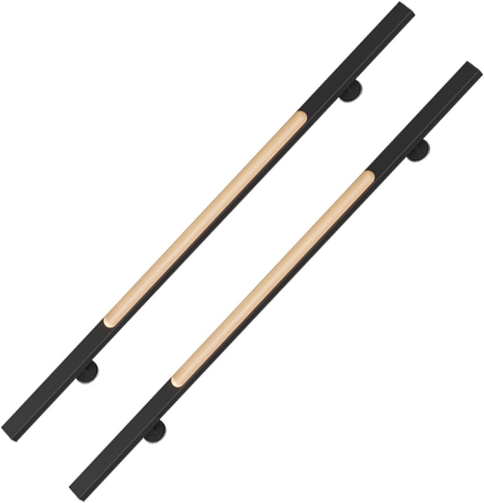 Contemporary Brushed Stainless Steel Door Handle, Door Pulls for Glass/Wood Doors, Interior and Exterior Door Knob, Heavy Duty Handle Set/Style4/60Cm (24")