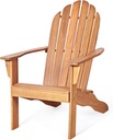 Tangkula Adirondack Chair, Acacia Wood Adirondack Lounger Chair, Outdoor Armchairs with Slatted Seating, Weather Resistant