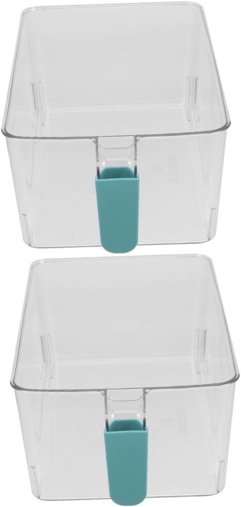 2pcs Fridge Organizer Bin Lid Handle Design Space-saving Food Container for Fruits and Vegetables Capacity Refrigerator Storage