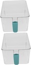 2pcs Fridge Organizer Bin Lid Handle Design Space-saving Food Container for Fruits and Vegetables Capacity Refrigerator Storage