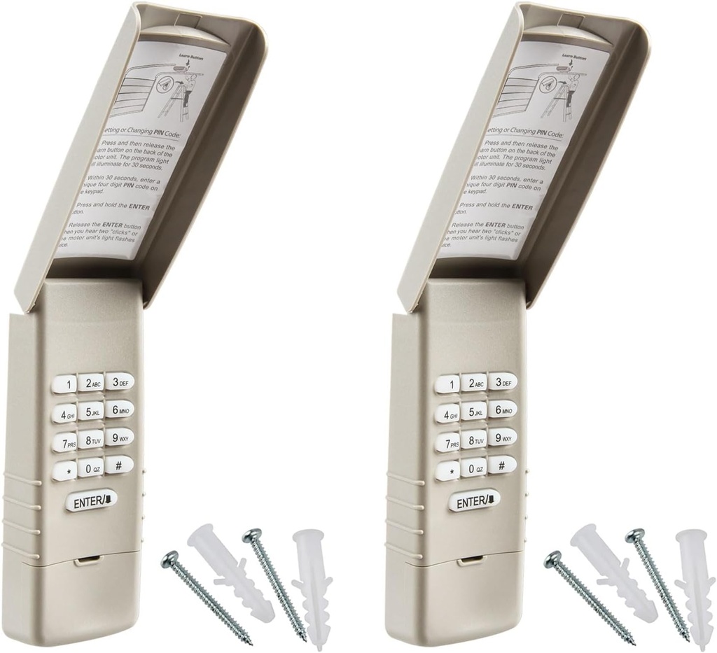 2 Garage Outlet Garage Door Keyless Entry Keypad for LiftMaster 877LM Yellow Learn 891LM 893LM