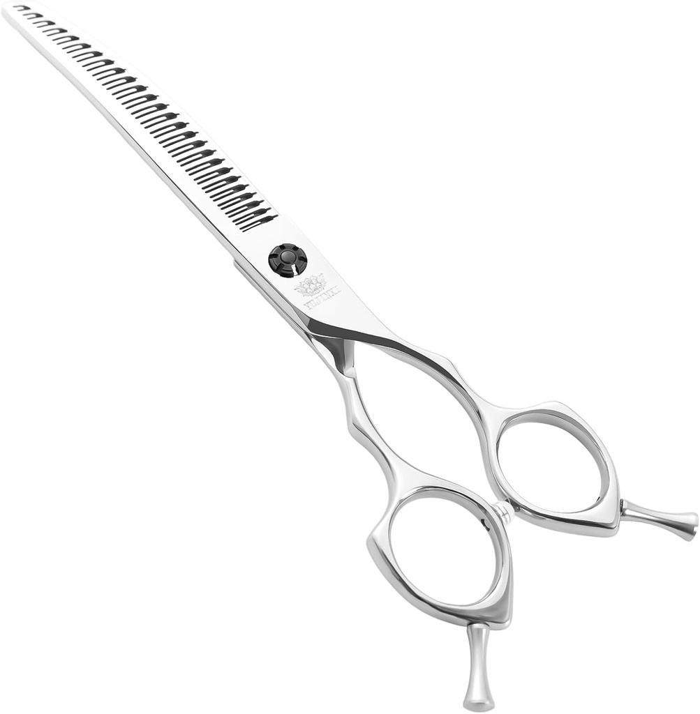 Curved Chunkers Dog Grooming Scissors 7.5 inch Curved Dogs Grooming Scissors Curved thinning shears for dogs for Pet groomers Seamless cutting