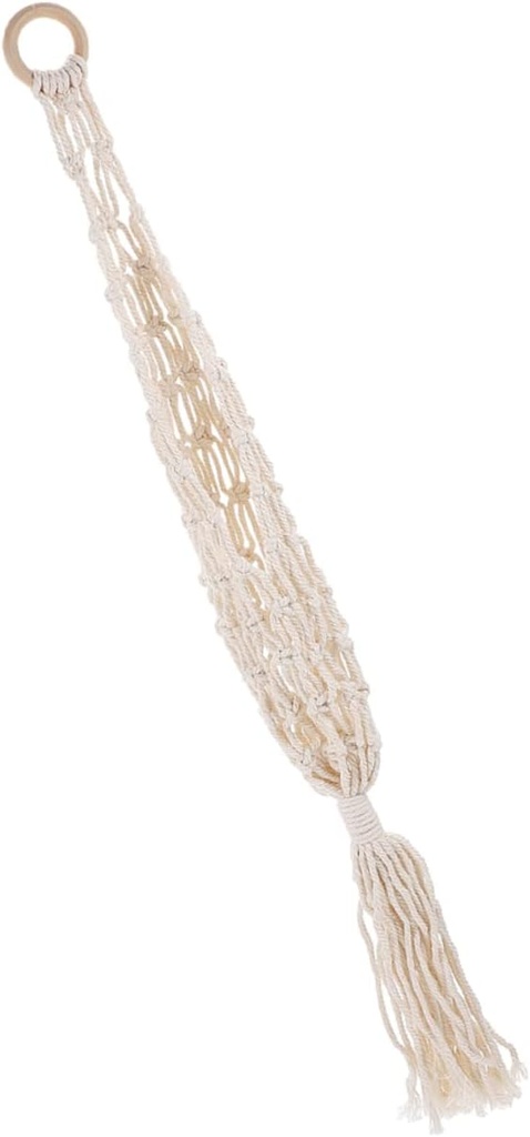 VOSAREA Macrame Hanging Fruit Basket for Kitchen Wall Breathable Vegetable Storage Organizer with Woven Design Space Saving Holder for Onions Potatoes Bananas and