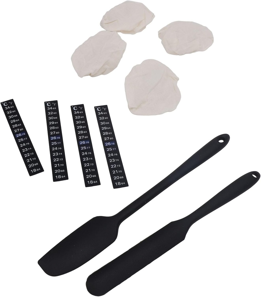 Sourdough Starter Set with Thermometer Strip Cloth Cover Efficient Bread Baking Kit for 3in to 4in Jars