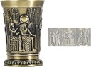 Shot Glass,1.1 Oz Metal Vintage Egyptian Shot Glass,Sun God Pattern Creative Wine Glass，Used For Tequila-Vodka-Brandy-Whisky-Rum-Vodka-Sake