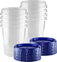 HomeyGear 32 oz - 8 Pack Twist Top Food Deli Containers Screw And Seal Lids, Stackable Reusable Quality Plastic Storage Containers with Screw-on Lids - BPA Free