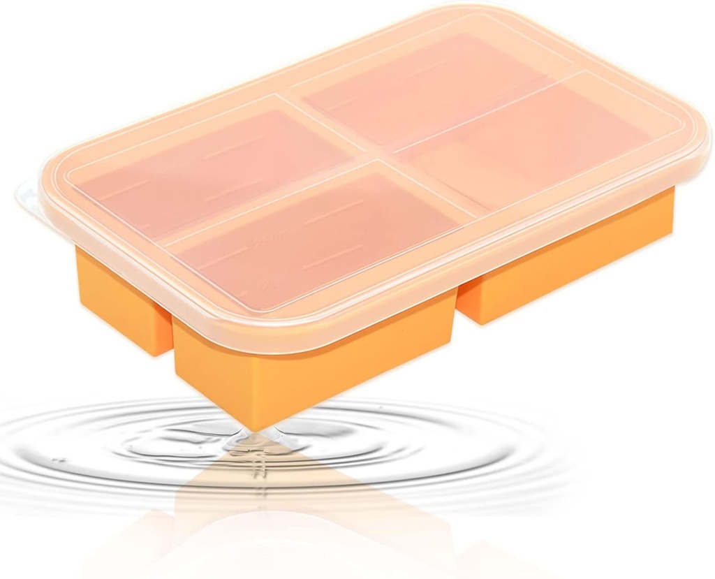 Soup Freezer Containers,Bongpuda Silicone Freezer Trays With Lid,Easy-Release,Reusable Freezer Storage Containers,For Freezing And Storing Broths,Sauces And Leftovers