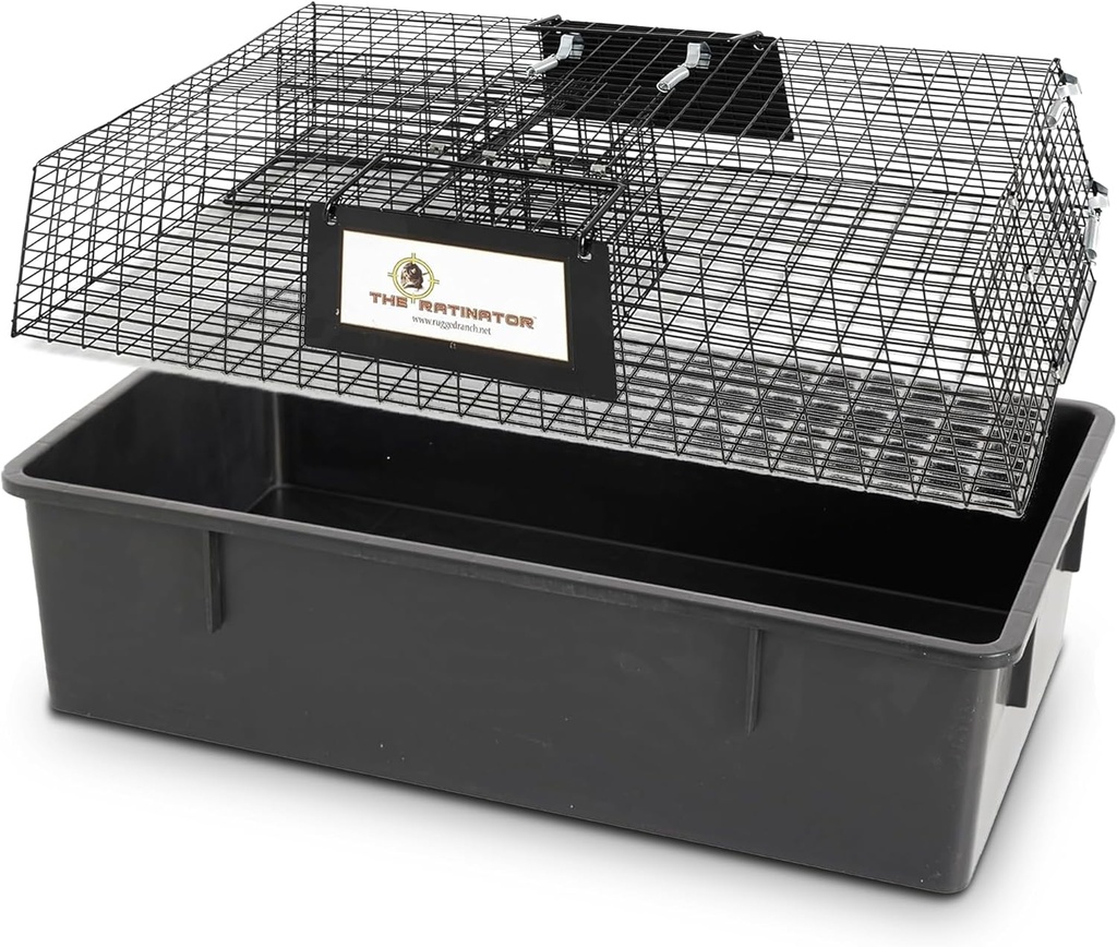 Rugged Ranch Ratinator Indoor or Outdoor Multi-Catch Rat Trap - Humane Live Cage Catcher, Rodent Control for Homes, Barns, Attics, Garages, Sheds, Gardens and Farms