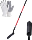 Trench Shovel for Digging 4 Inch, Trenching Shovel Heavy Duty, Drain Spade with Fiberglass Handle and Double Non-Slip Grip 56 Inches - Complete with Gloves