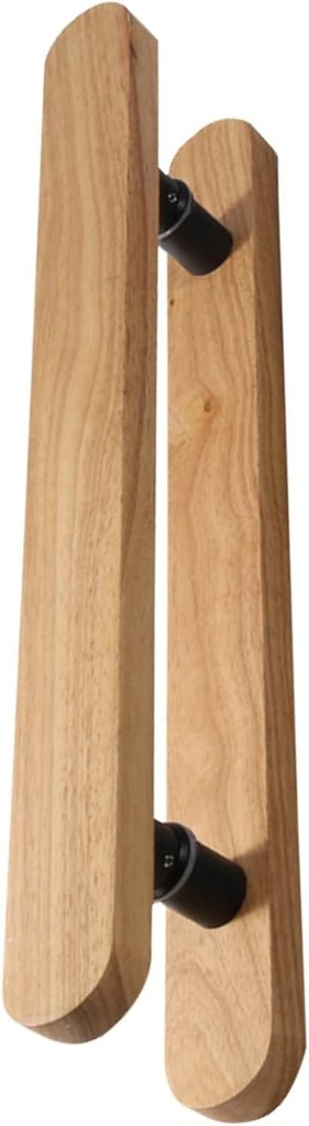 Solid Wood Glass Door Handle,Two Sided Rustic Sliding Barn Modern Sauna Door Handle,Modern Push Pull Door Handle Set for Indoor Outdoor (Natural 60 cm (24in))