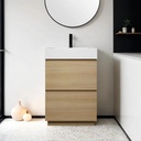 24 Inch Freestanding Bathroom Vanity,24" Bathroom Vanity with Sink,Modern Single Sink Bathroom Vanity Combo,Brown Floor Stand Cabinet Set