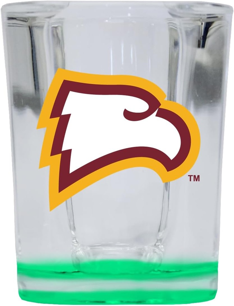 R and R Imports Winthrop University 2 Ounce Shot Glass Square Green Base Officially Licensed Collegiate Product Single