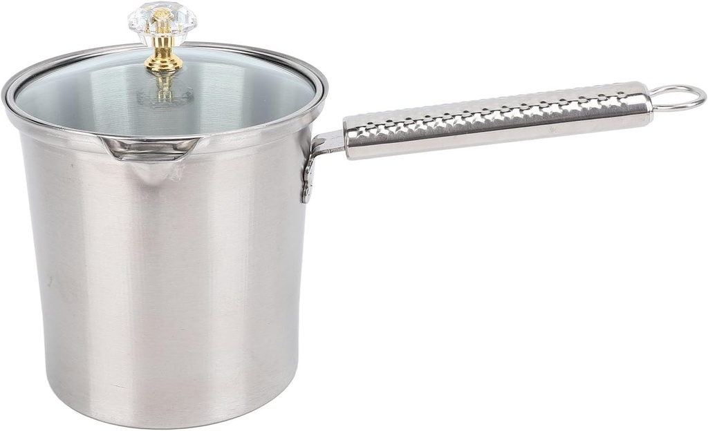 Stainless Steel Milk Frothing Pitcher, 700ml Long Handle Frothing Jug for Coffee Making Tea High Temperature Multipurpose Use at Home Cafes and Restaurants