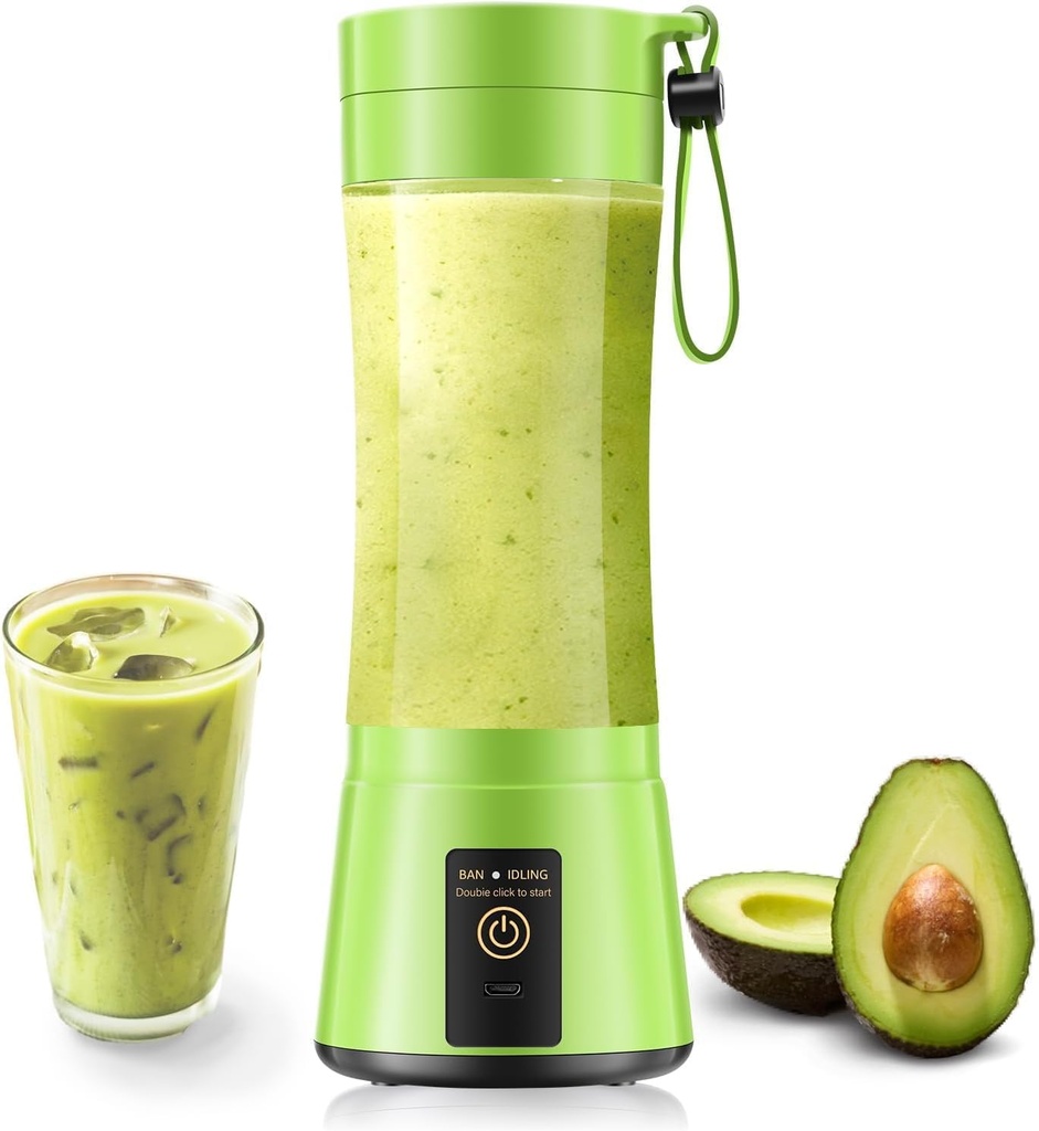 Cordless Portable Personal Size Blender - 12 Oz Mini Blender Make Smoothies and Shakes, Cordless Lightweight Rechargeable, Freshly Squeezed in Picnic/Sports/Office