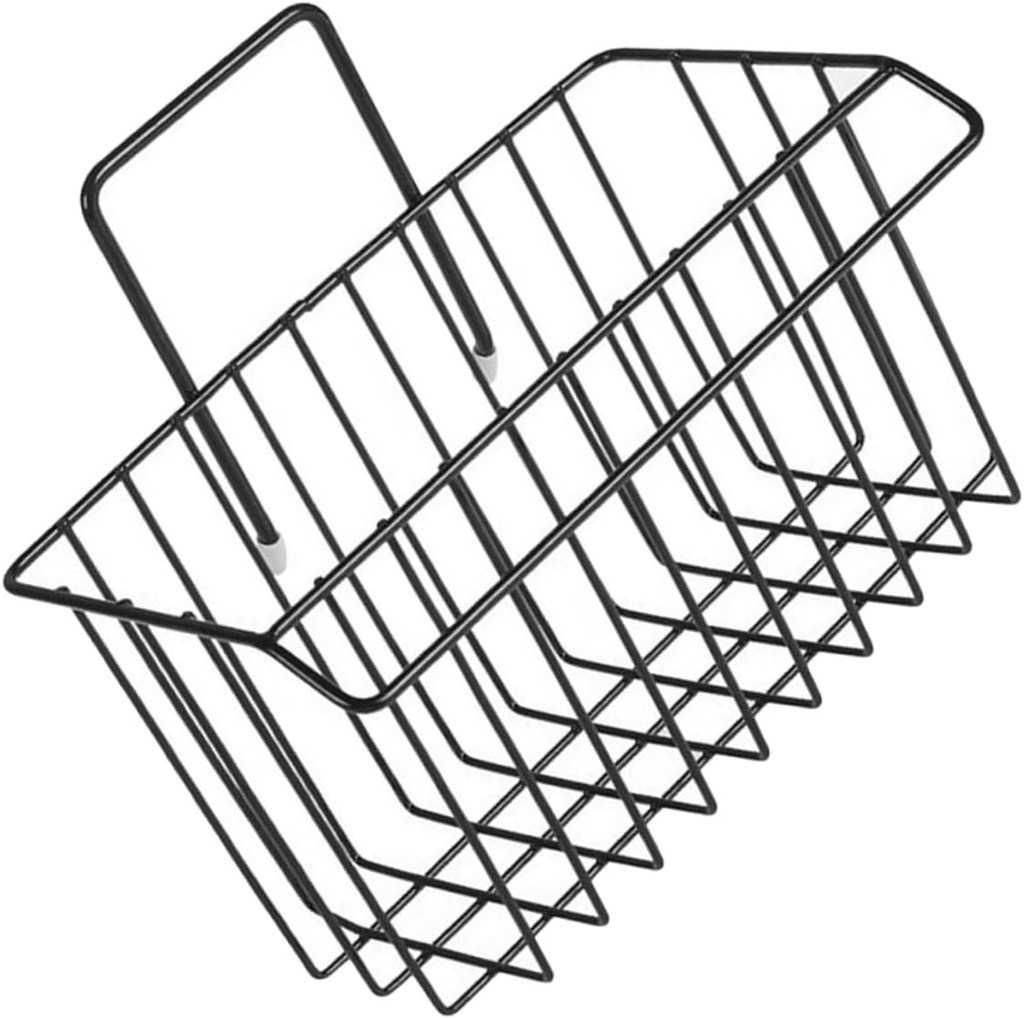 KICHOUSE Bathroom Accessories Baskets Kitchen Storage Hanging Basket Iron Material Black Easy Installation