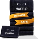 White Classic Bleach Safe Black Makeup Washcloths for Face Cleansing, 6 Pack - Super Soft Luxury Cotton Black Makeup Towels, Highly Absorbent and Quick Dry, All Makeup Remover Cloth | 13 x 13