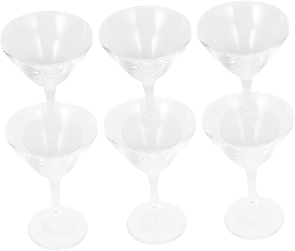 STOBAZA 6pcs Elegant Martini Glasses Crystal Goblet for Cocktails Wine Footed Drinkware for Weddings Parties Home Bar Capacity