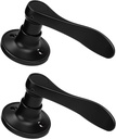 Gobrico Right-Handed Dummy Door Levers in Matte Black, 2 Pack One-Side Door Handles, No-Turning Wave Style Door Knobs