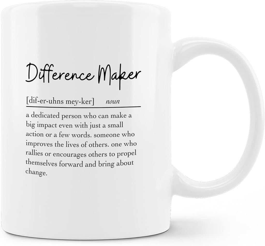 Difference Maker Coffee Mug Ceramic 11oz - Mentor Boss Coworker Teacher Appreciation Gifts, Thank You Gifts for Women, Different Maker Definition Coffee Cup