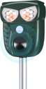 Solar Ultrasonic Animal Repellent Outdoor, Cat Squirrel Raccoon Dog Deer Repellent Device with Motion Detection, IP66 Waterproof Mouse Skunk Rodent Deterrent