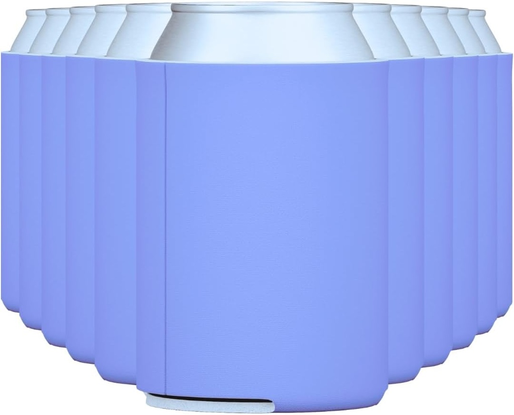 TahoeBay Blank Beer Can Coolers, Plain Bulk Collapsible Foam Soda Cover Coolies, Personalized Sublimation Sleeves for Weddings, Bachelorette Parties, HTV Projects (Cornflower Blue), 12oz