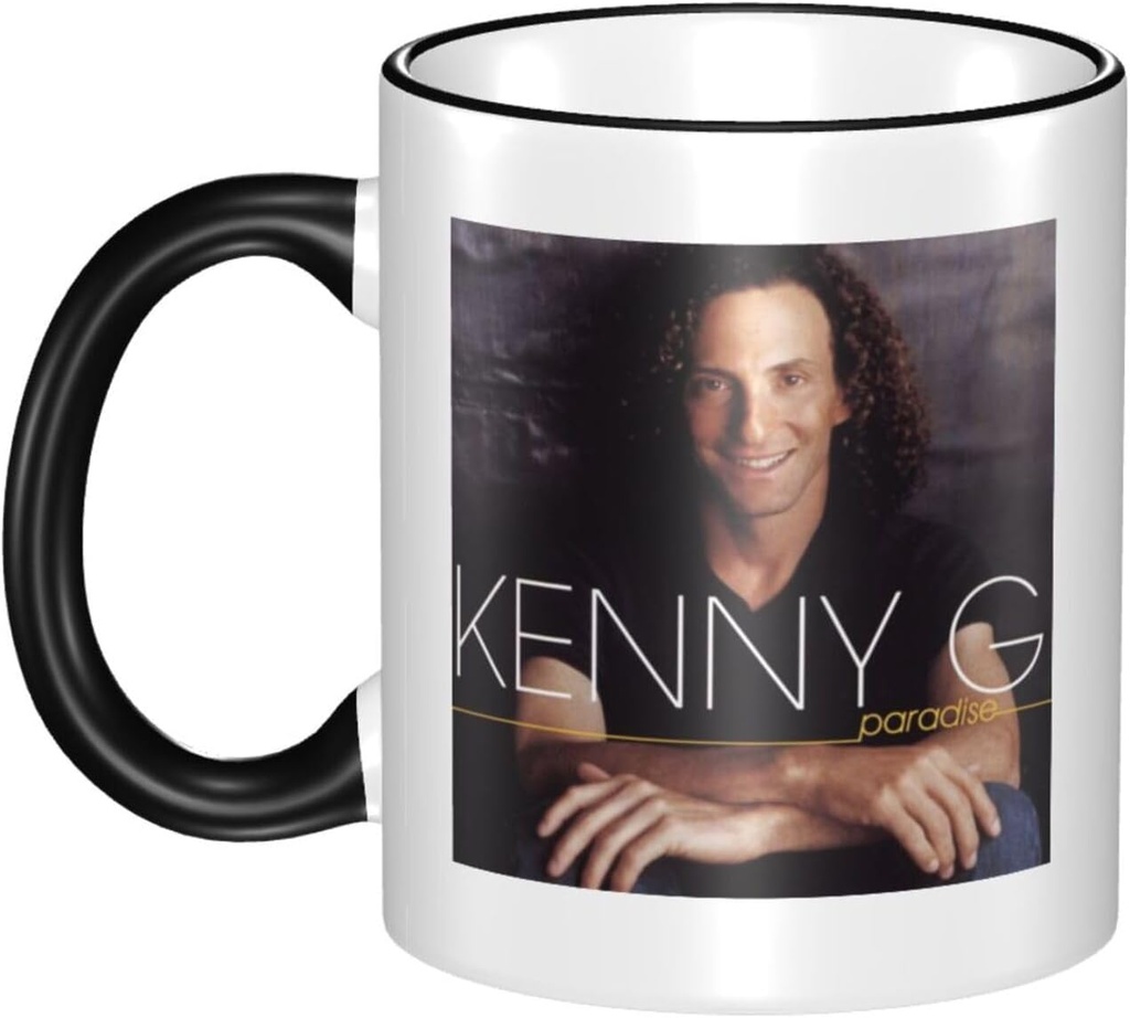K-enny G edge colored ceramic mug (double-sided), high temperature resistant, also suitable for microwave oven Black