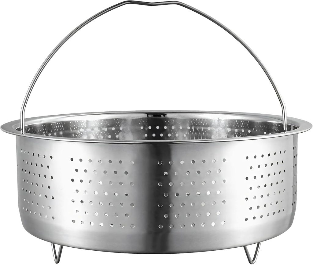 Homaisson Vegetable Steamer Basket with Handle, Multipurpose Stainless Steel Steam Basket for Pot Electric Rice Cookers Deep Cookware