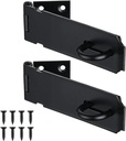 JQK Door Hasp Latch Lock, 5 Inch 304 Stainless Steel Safety Packlock Clasp Thickness 1.9 mm, Matte Black 2 Pack, DL130-PB-P2