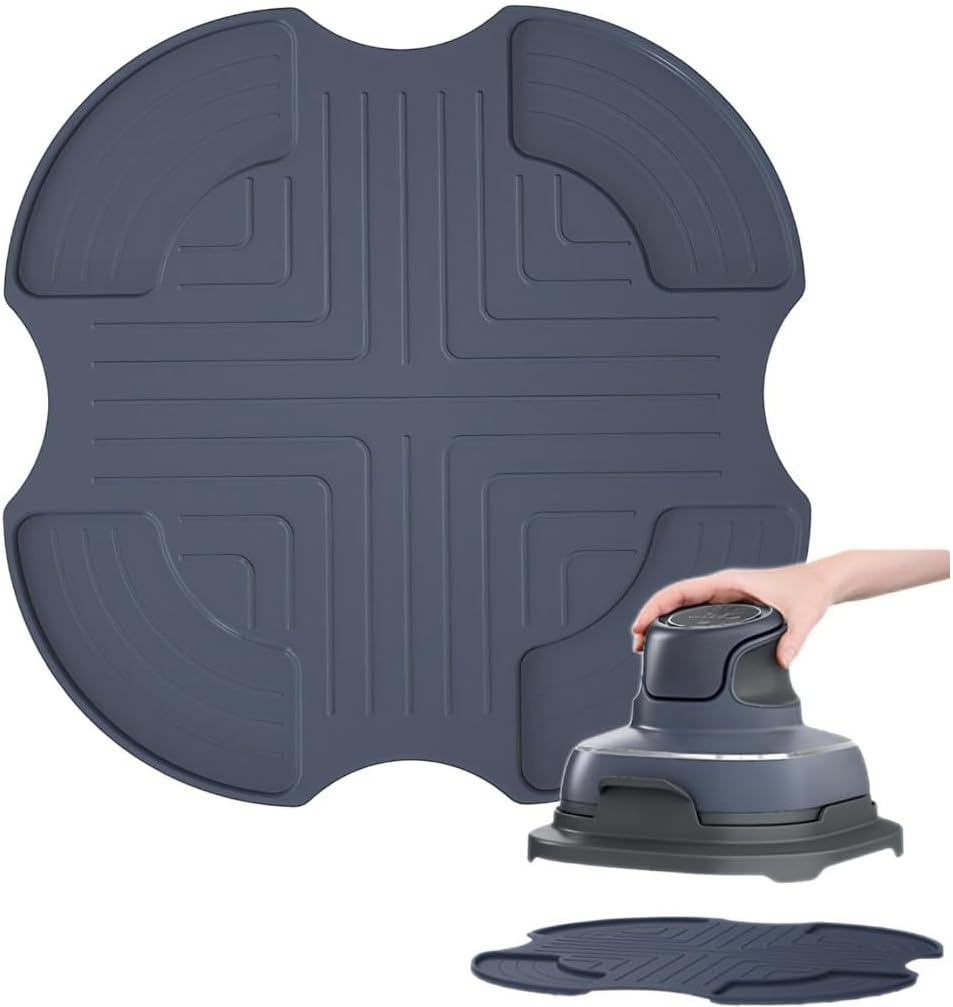 Air Fryer Silicone Trivet for Ninja Crispi, Hot Pad Holder for Ninja Crispi, Portable Glass Air Fryer Cooking System Holder,Kitchen Counter Protector, Dark Gray