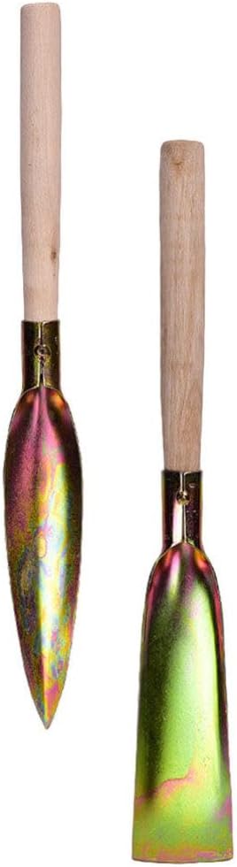 DOITOOL 2pcs Small Flower Shovel with Wooden Handle Weeding Tool Garden Hand Spade Root Trowel Garden s Hand s Planting s Household Manganese Steel Flowers Child