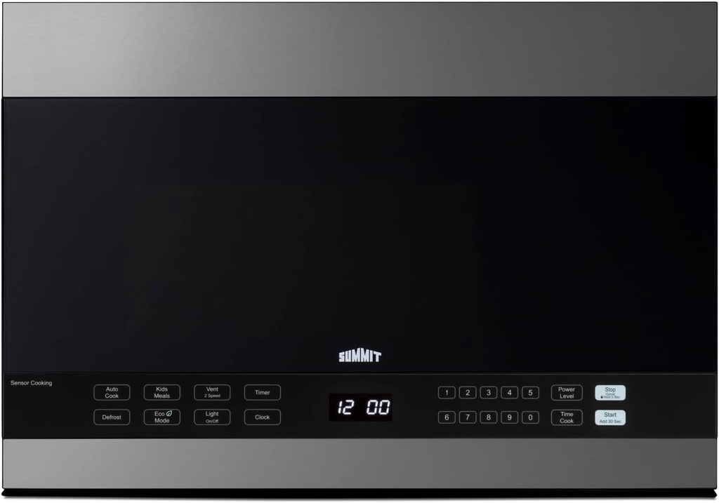 Summit 24” Over The Range Microwave, 1.4. cu.ft. Capacity, Built-In Microwave, Stainless Steel & Black- MHOTR243SS