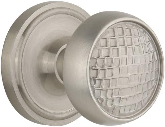 Nostalgic Warehouse Classic Rosette with Craftsman Door Knob, Single Dummy, Satin Nickel
